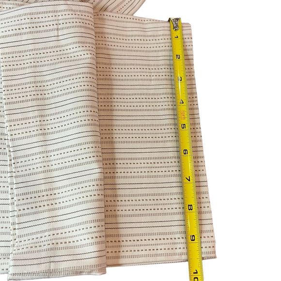 CATO Women 12 Ivory Brown Striped Capri Pants Button‎ Casual Office Business - Picture 2 of 11